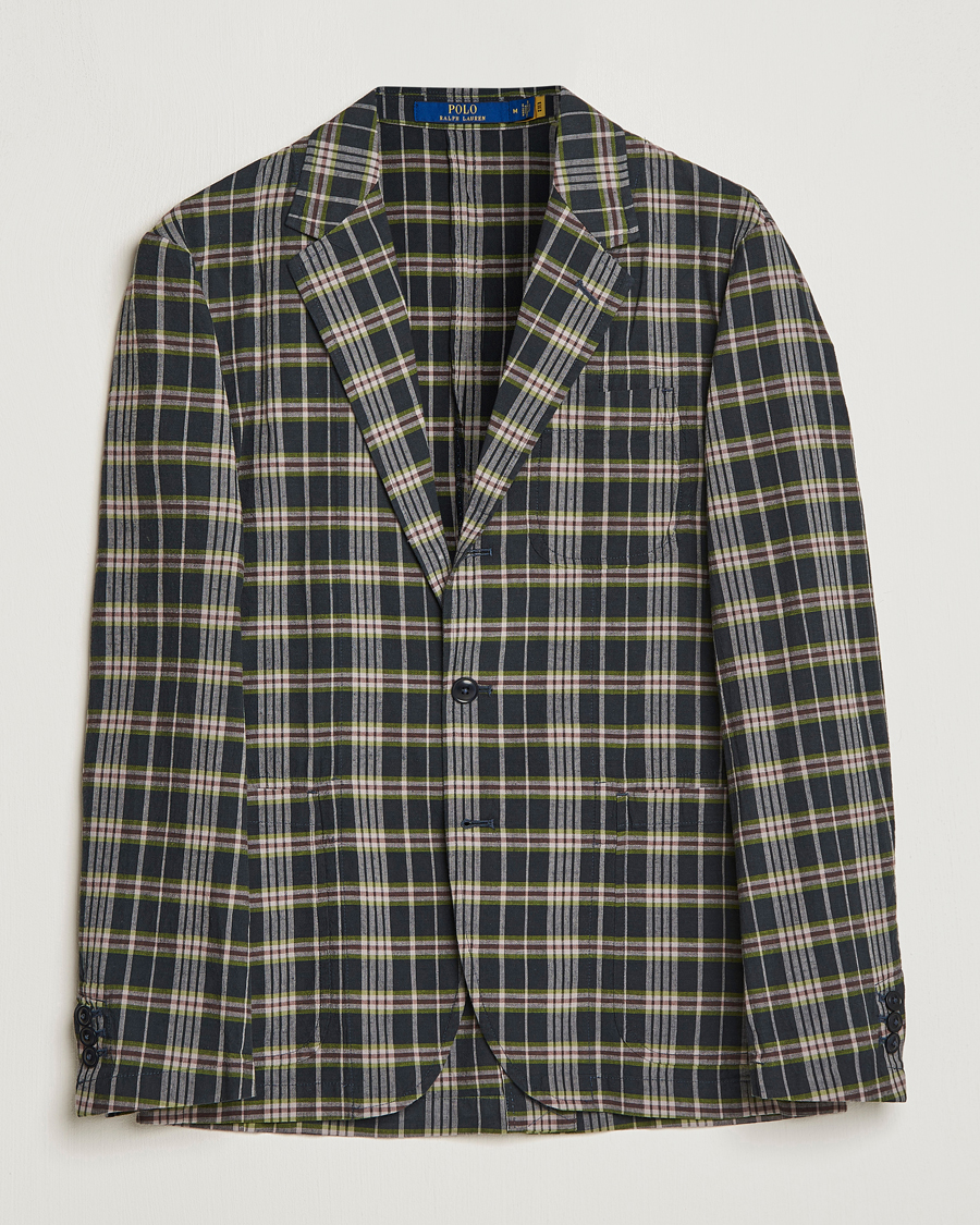 Polo ralph shop lauren madras blazer