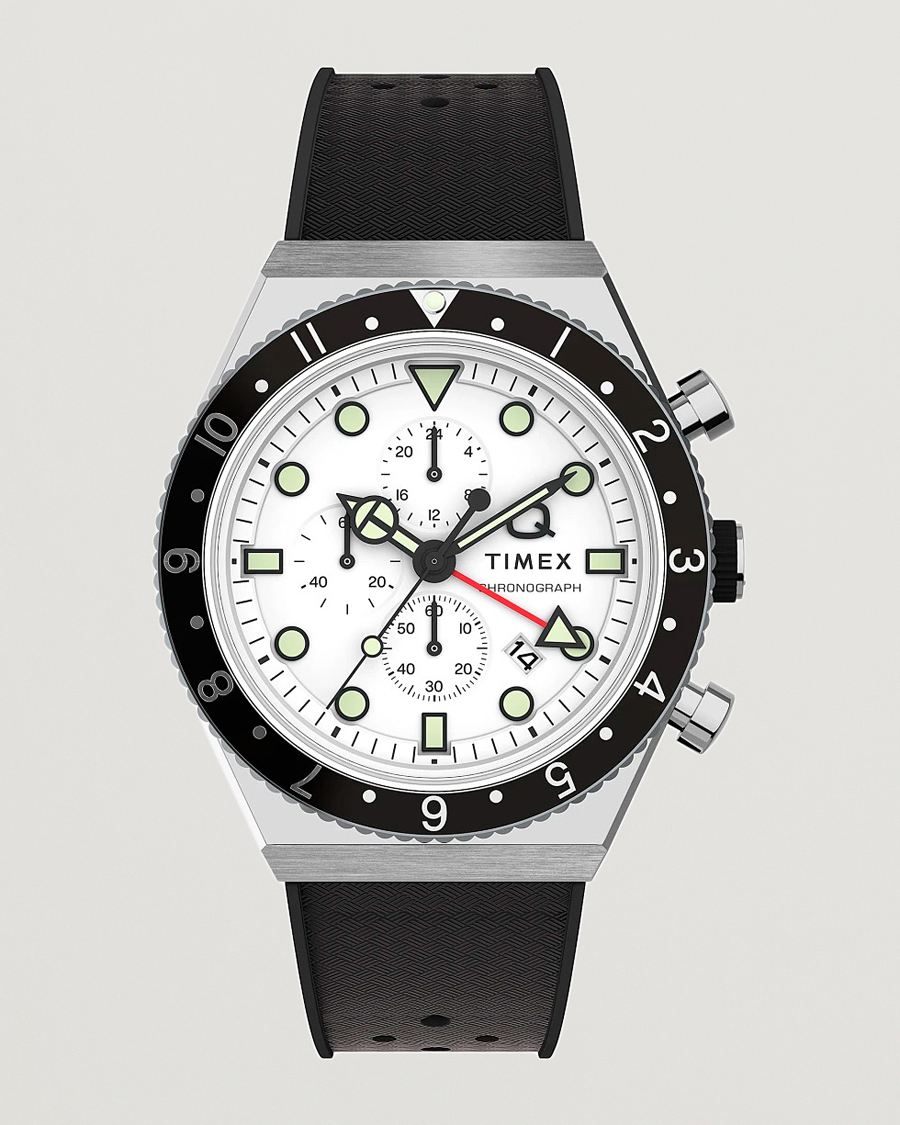 Timex Time Zone Chronograph 40mm White Dial at CareOfCarl.com