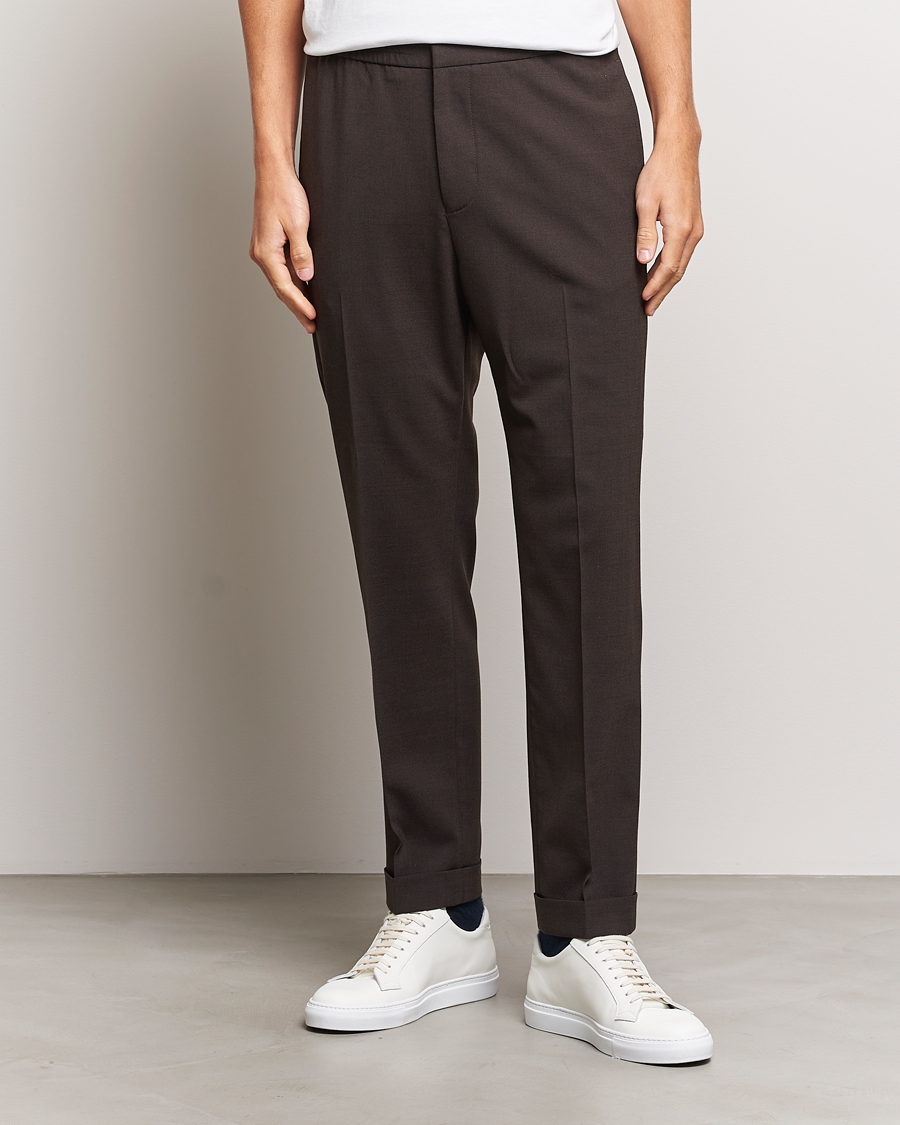 Trousers with drawstring (232M038PE1740) for Man | Wool flannel, Fitted  trousers, Pleats