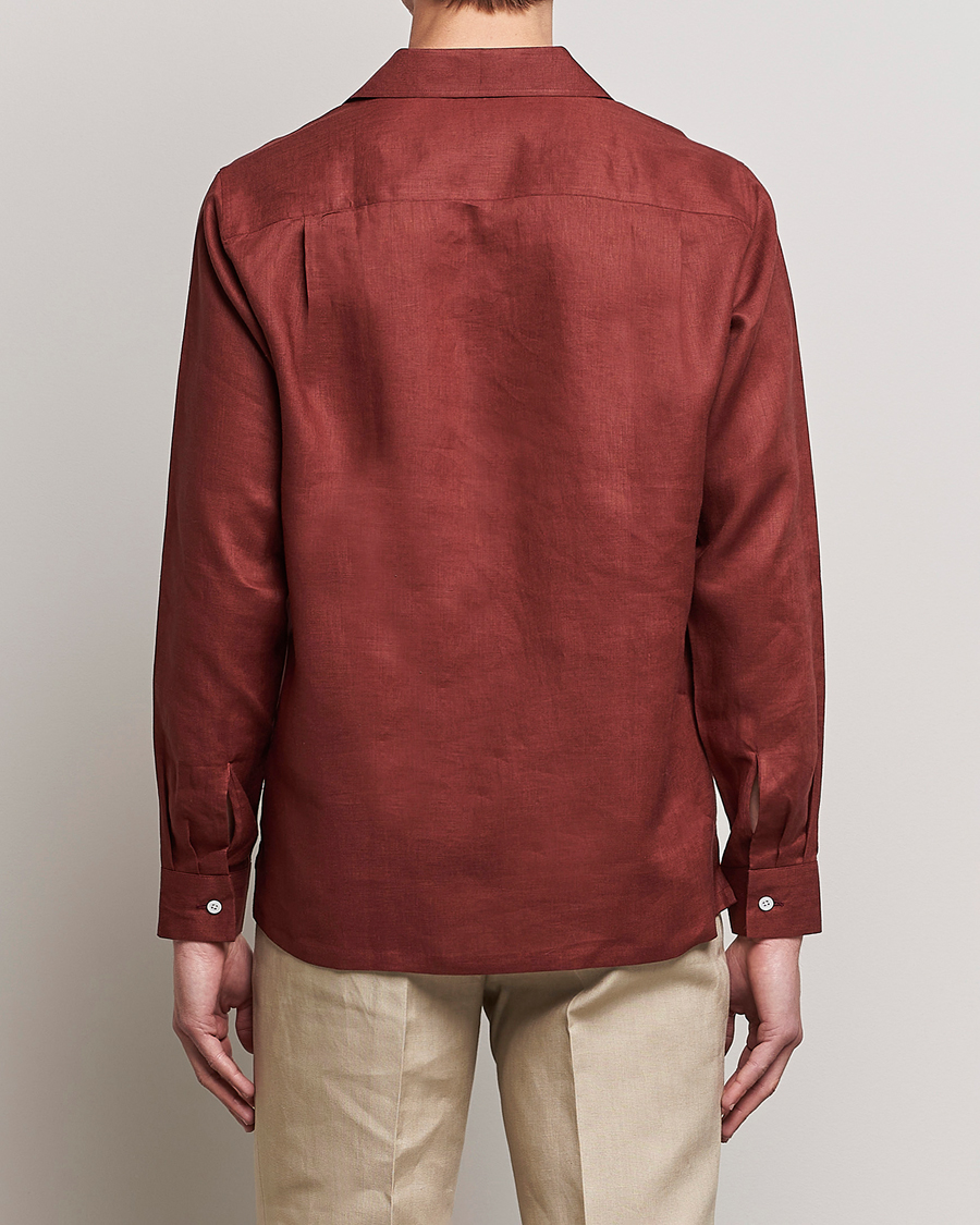 Beams F Relaxed Linen Shirt Brick at CareOfCarl.com