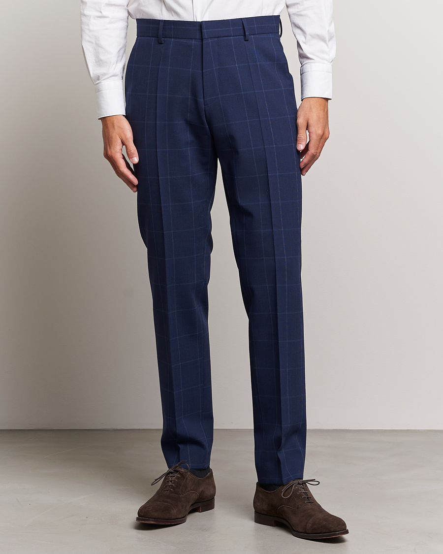 SELECTED HOMME Formal Trousers  Buy SELECTED HOMME Blue Check Formal Suit  Trousers 32 OnlineNykaa fashion
