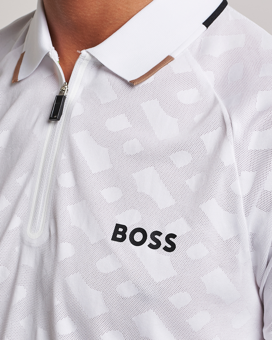 BOSS GREEN Philix MB Monogram Polo White at CareOfCarl.com