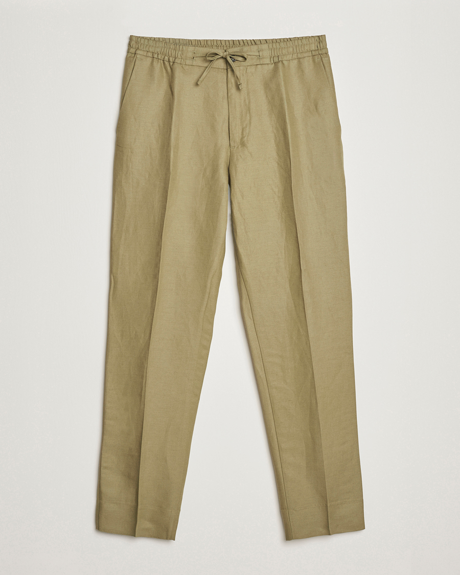 Khaki hot sale linen trousers