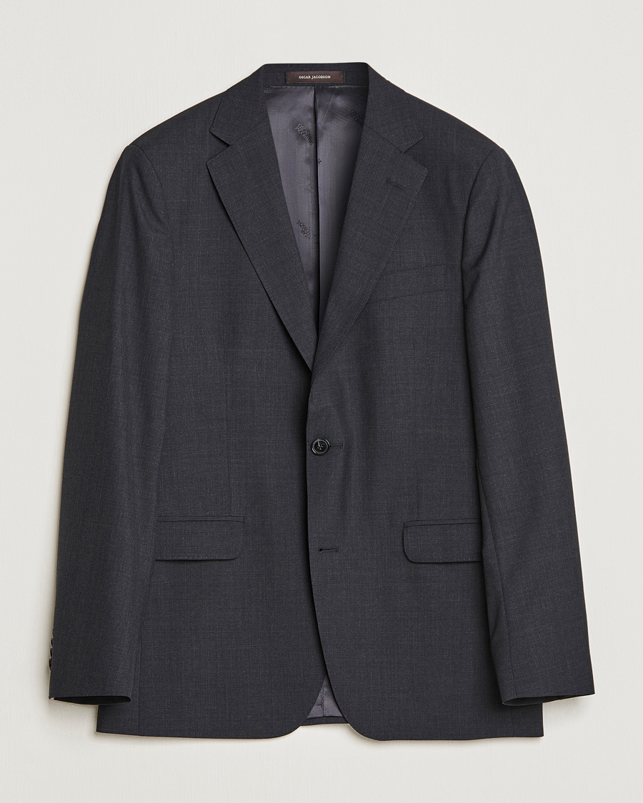 Oscar Jacobson Falk Wool Blazer Grey at CareOfCarl.com