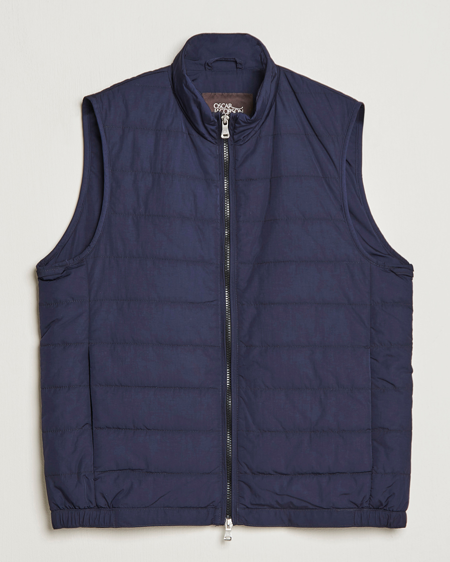 Oscar Jacobson Liner Evo Waistcoat Blue at CareOfCarl.com