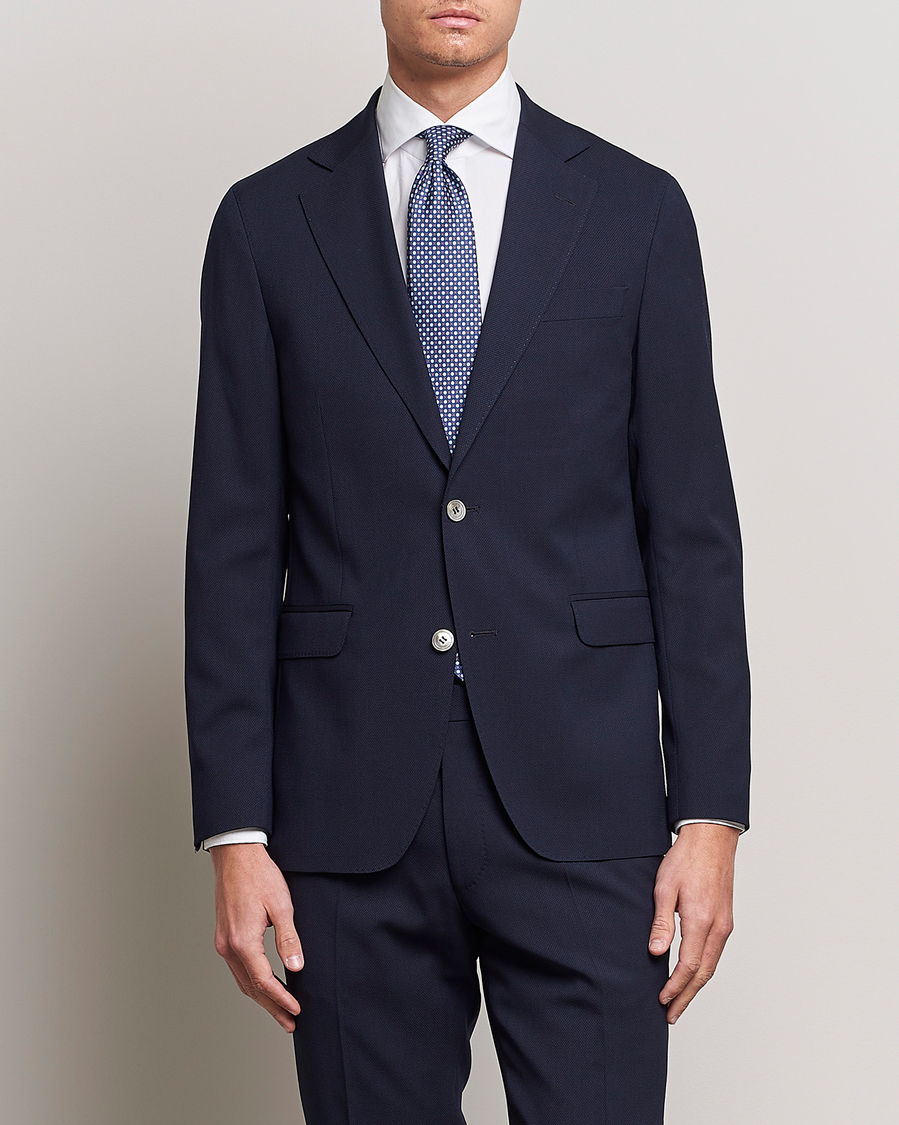 Oscar Jacobson Ego Wool Blazer Blue at CareOfCarl.com