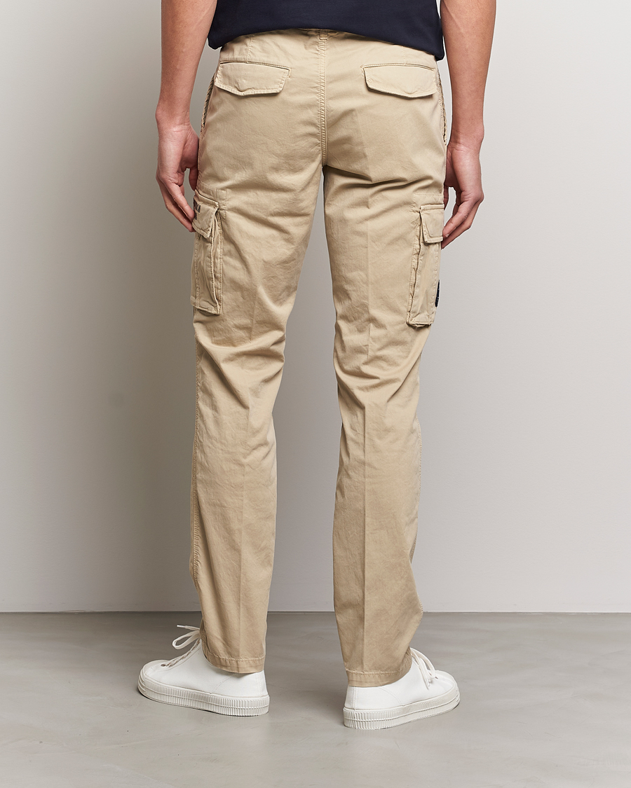 Cargo trousers with light beige belt