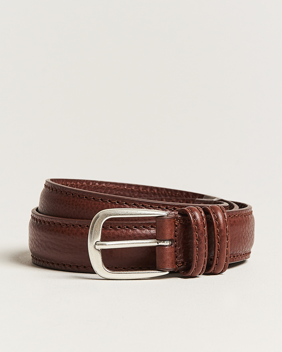 Anderson's Grained Leather Belt 3 cm Brown at