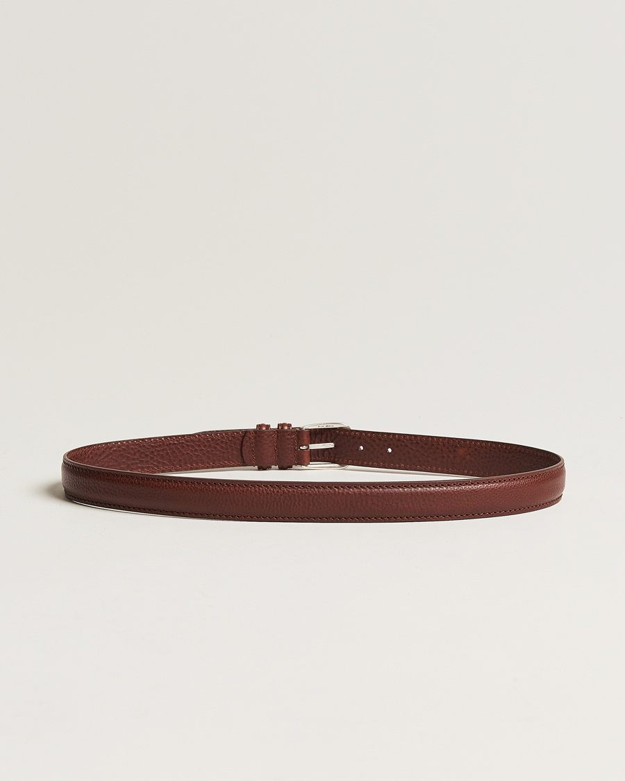 Anderson's Grained Leather Belt 3 cm Brown at