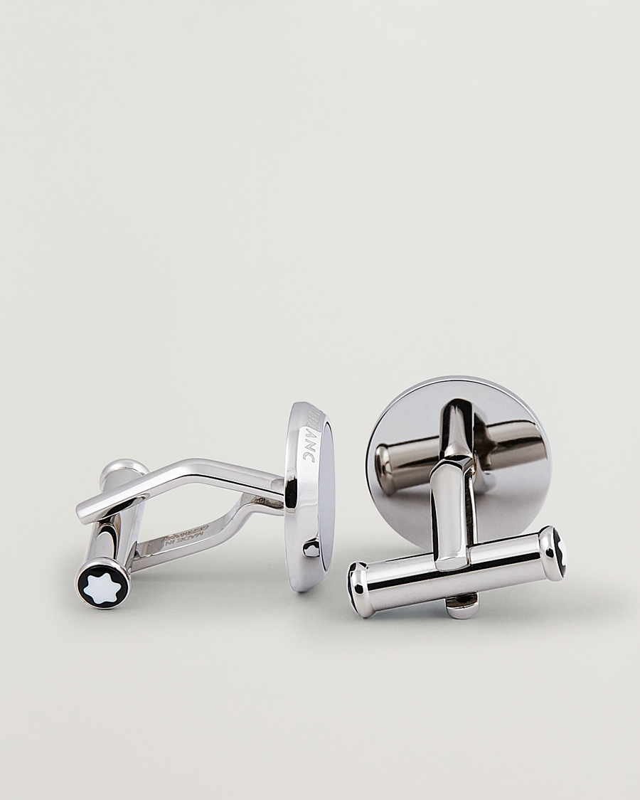 MONTBLANC Cufflinks in stainless steel and black onyx