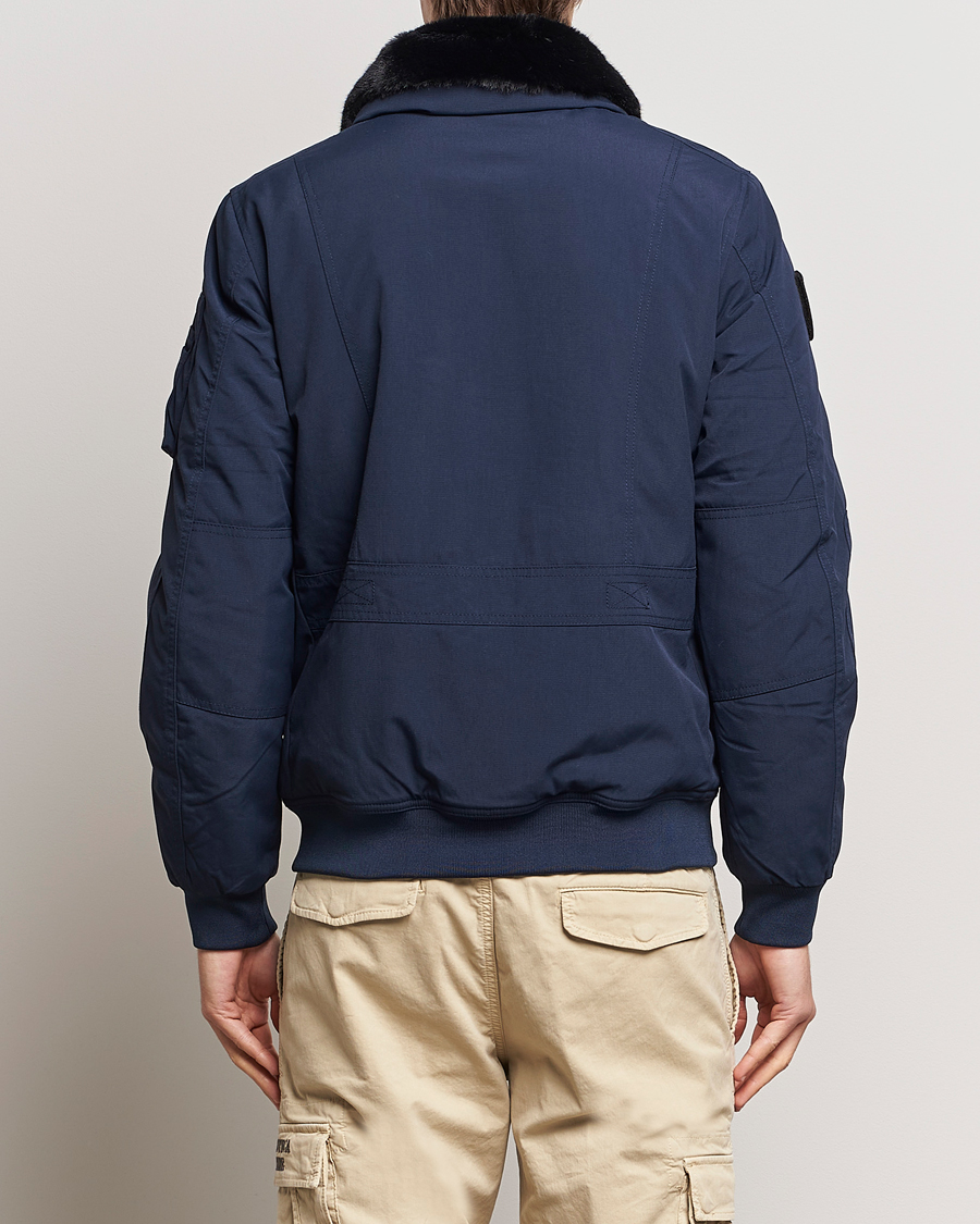 Aeronautica Militare Padded Pilot Bomber Jacket Dark Blue at