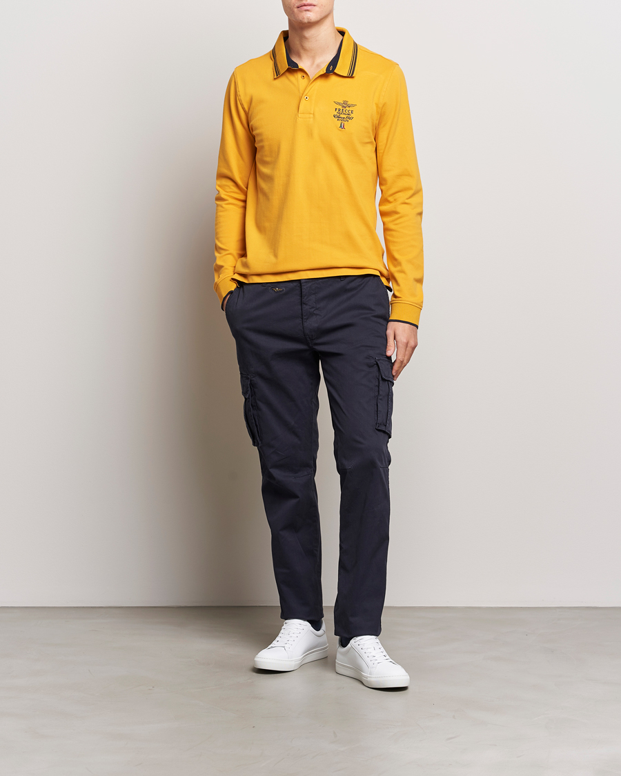 Aeronautica Militare Long Sleeve Polo Dark Yellow at CareOfCarl.com