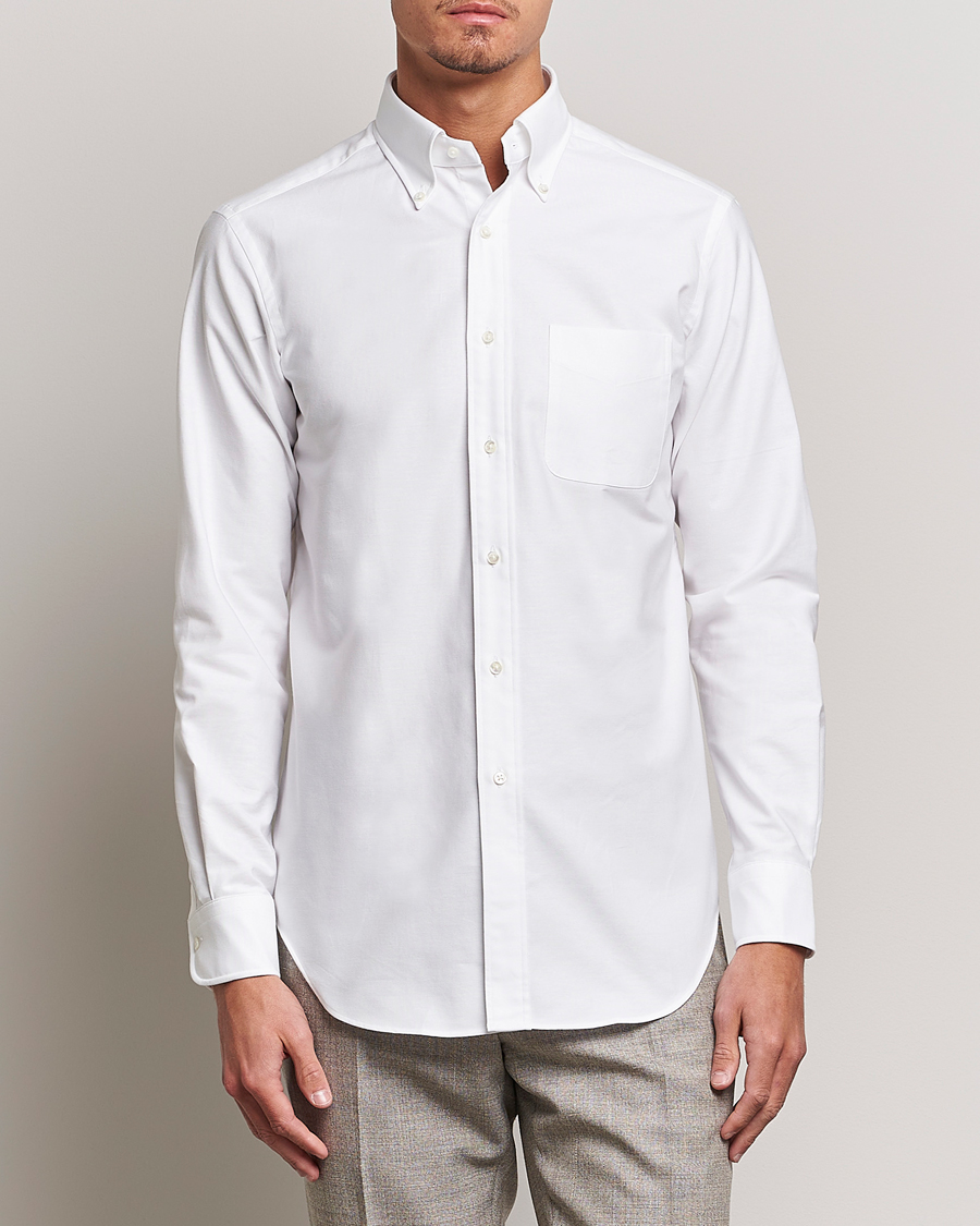 Kamakura Shirts Slim Fit Oxford BD Shirt White at CareOfCarl.com