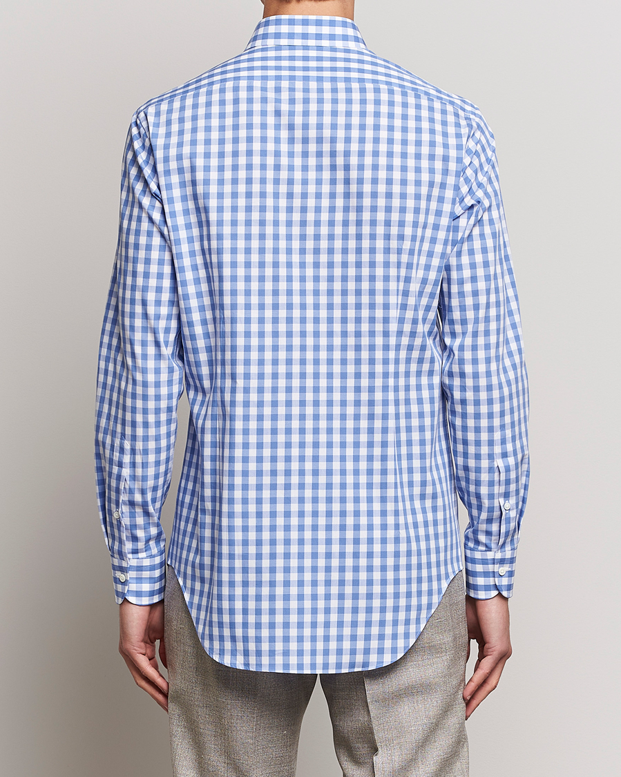 Kamakura Shirts Slim Fit Broadcloth Spread Shirt Blue Gingham at