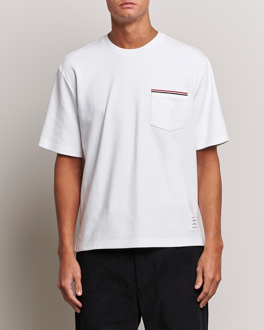 Thom Browne Short Sleeve Pocket T-Shirt White at CareOfCarl.com