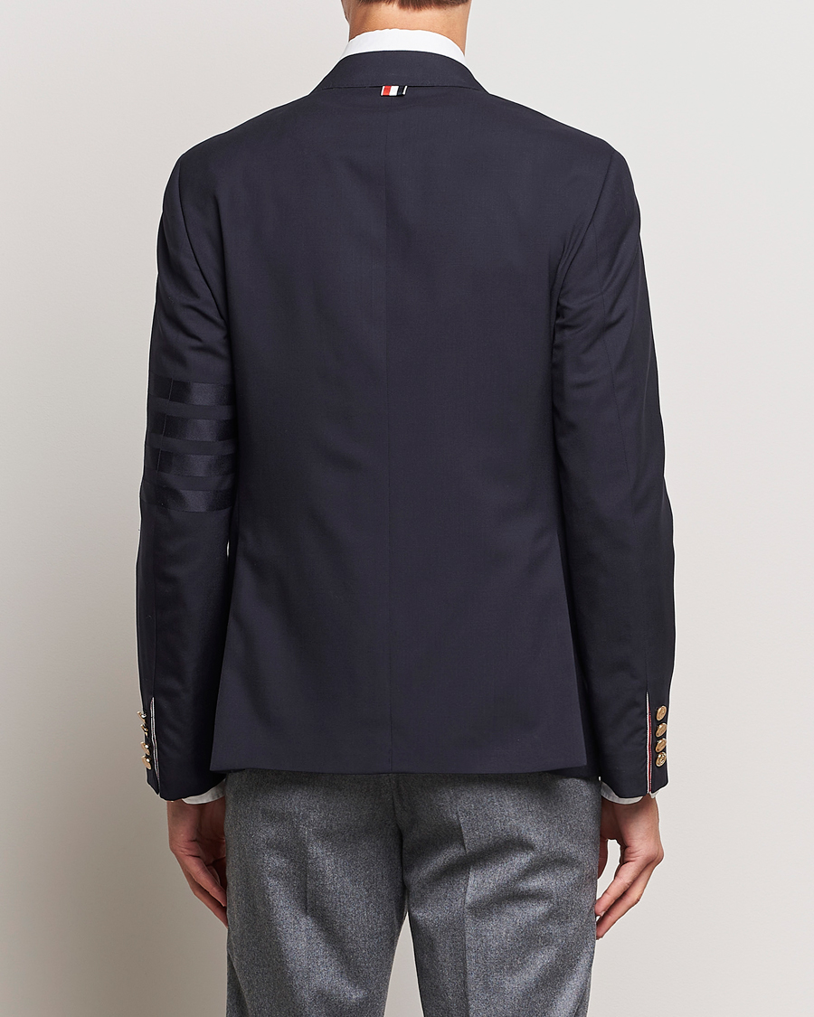 Thom Browne Tonal 4 Bar Wool Blazer Navy at CareOfCarl.com