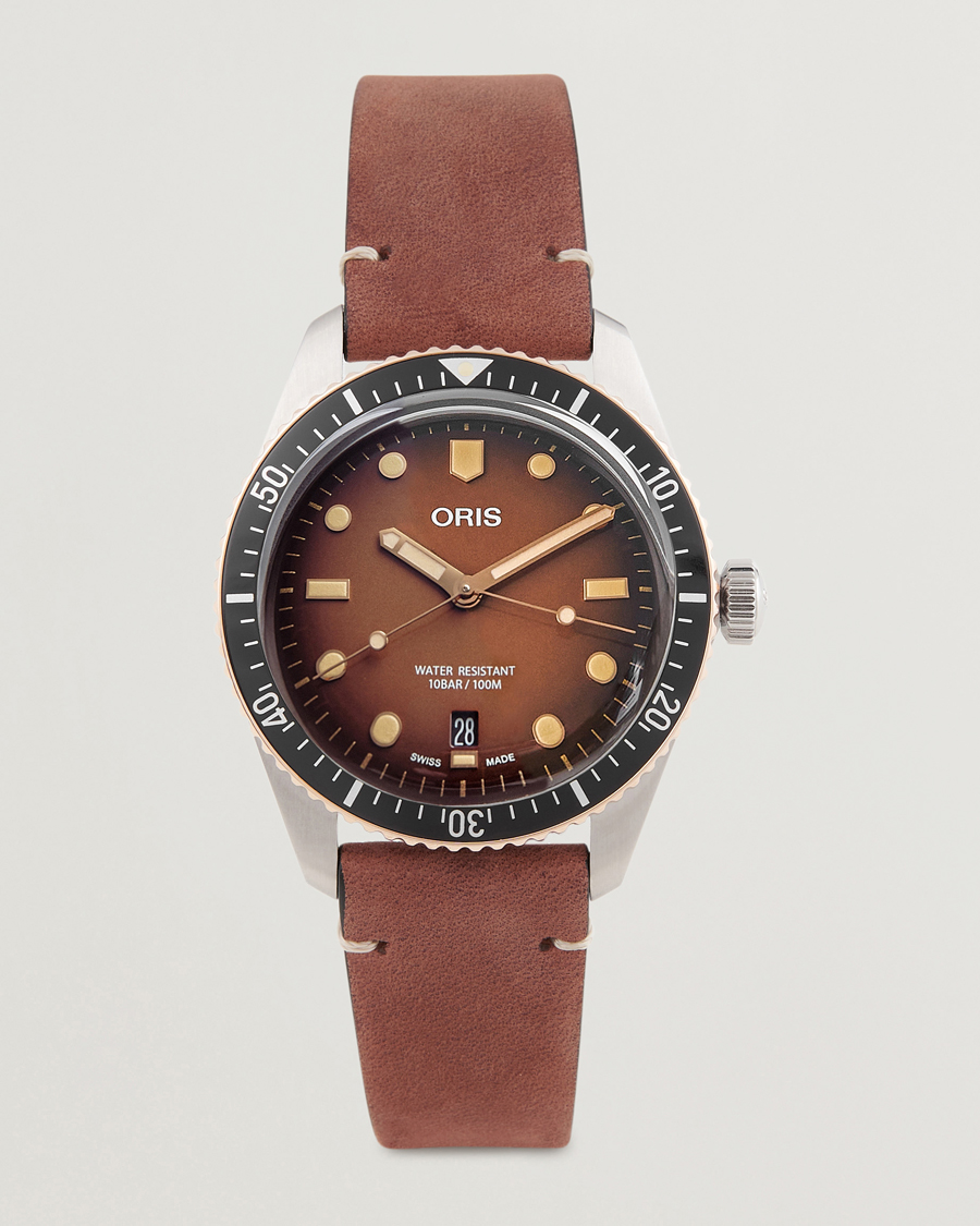 Oris Divers Sixty Five 40mm Leather Bracelet Brown