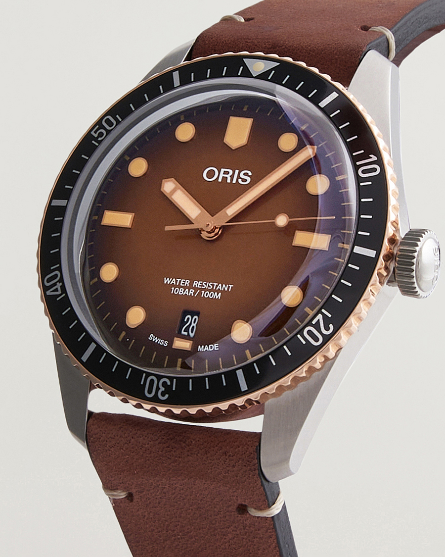 Oris Divers Sixty Five 40mm Leather Bracelet Brown at CareOfCarl