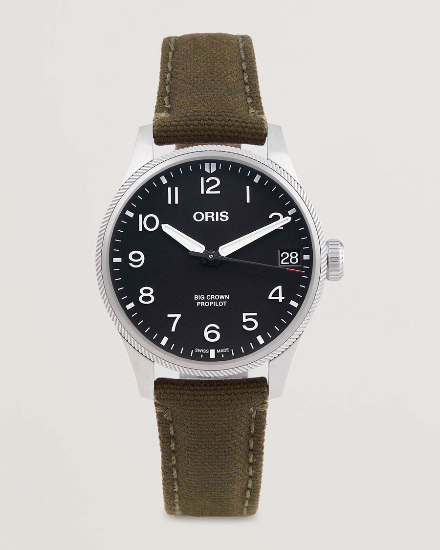 Oris Big Crown Propilot Date 41mm Leather Bracelet Black at