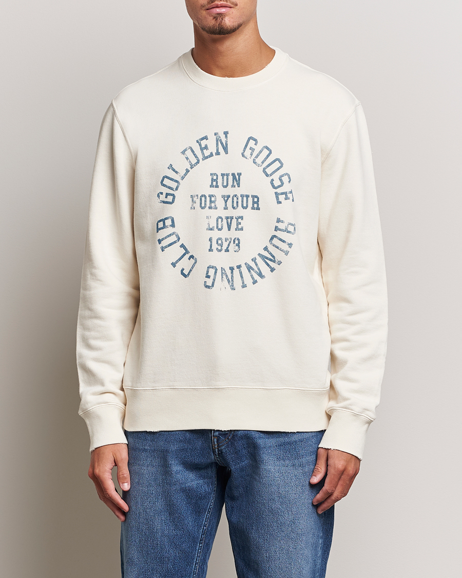 Golden Goose Deluxe Brand Running Club Sweatshirt Heritage White