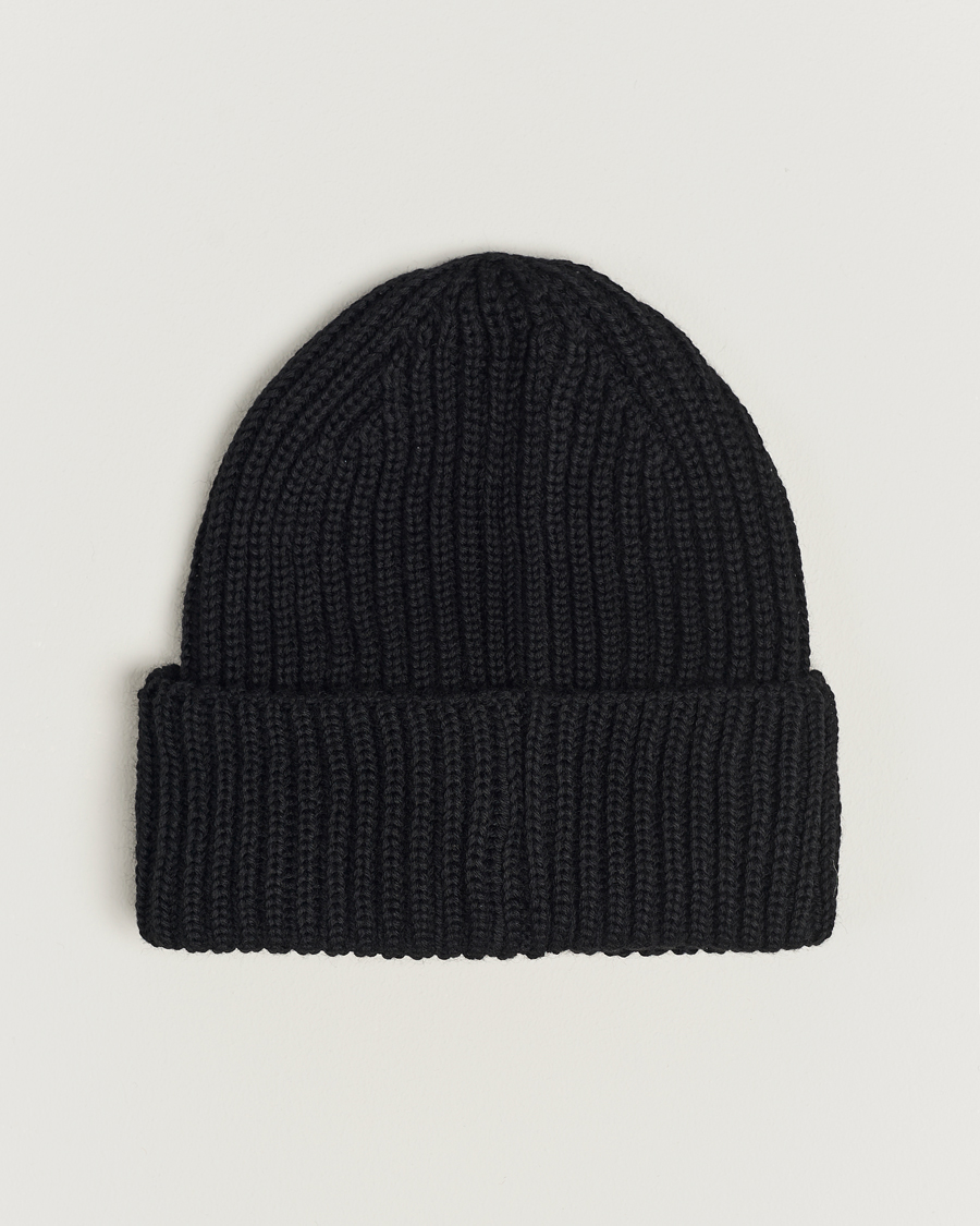 C.P. Company Black Goggle ribbed-knit beanie