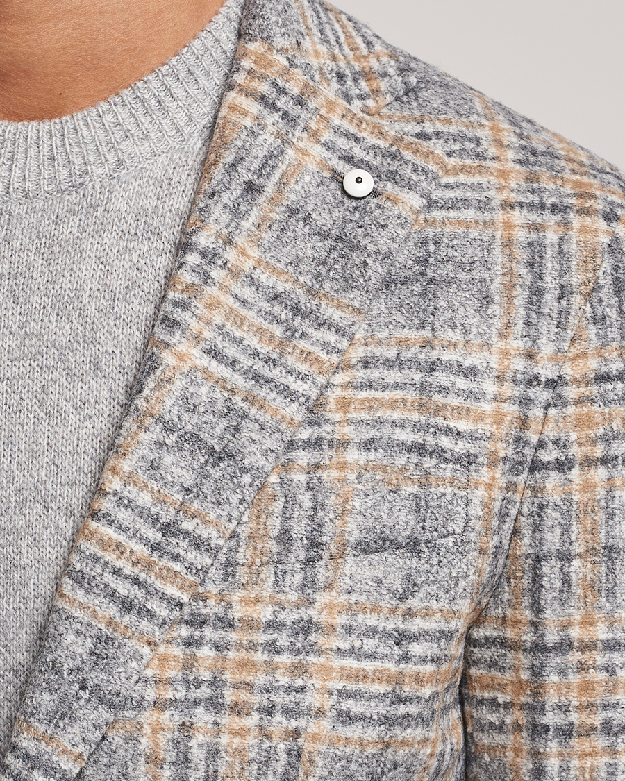 Men | Blazers | L.B.M. 1911 | Jack Checked Cotton/Wool Jersey Blazer Grey