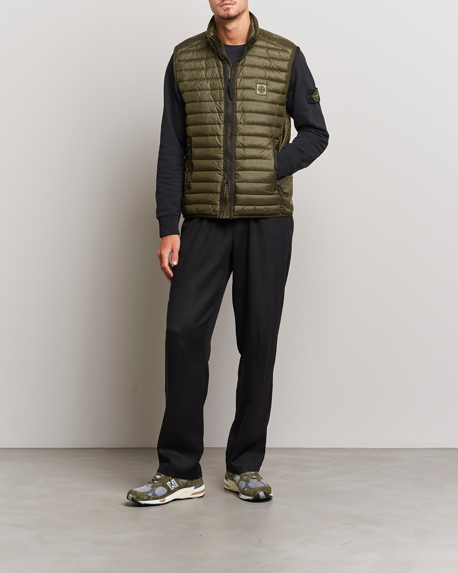 Stone Island Recycled Nylon Down-TC Vest Olive at CareOfCarl.com