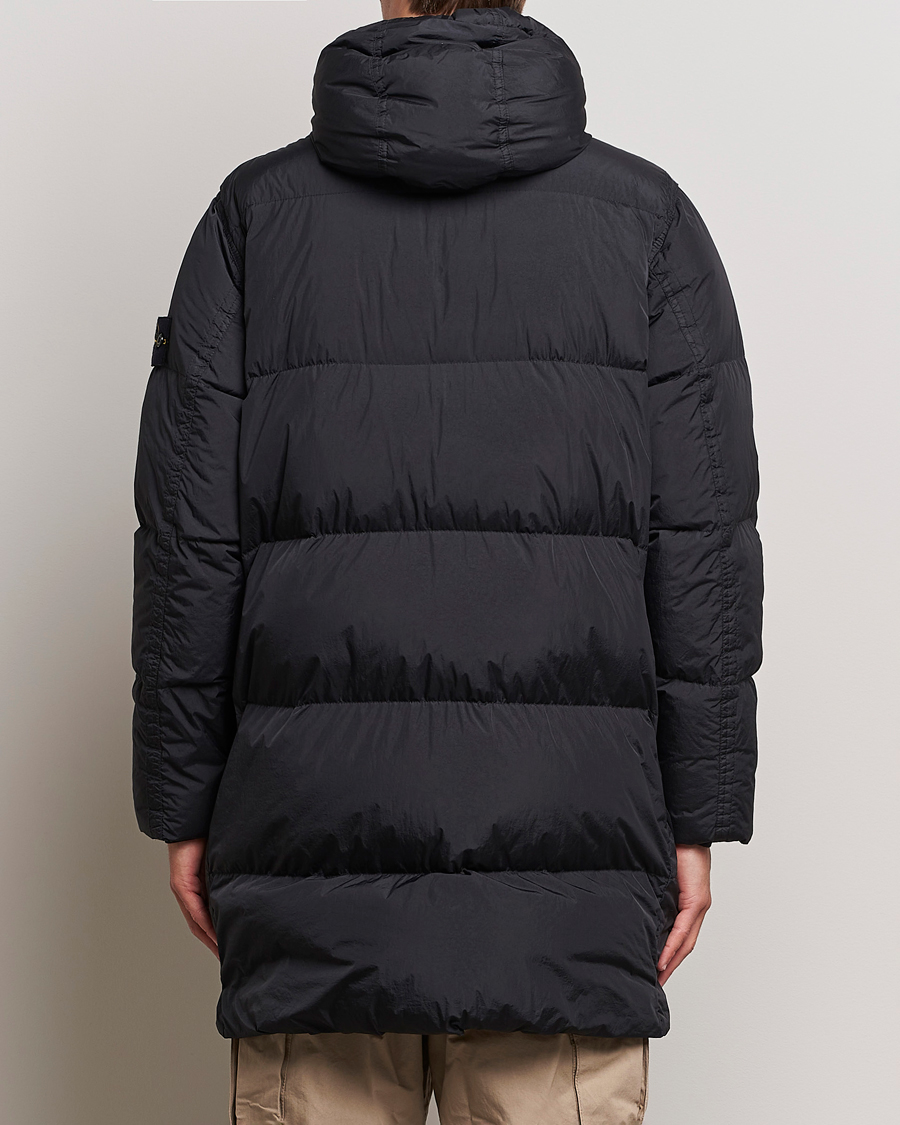 Men | Coats & Jackets | Stone Island | Garment Dyed Recycled Nylon Long Down Jacket Black