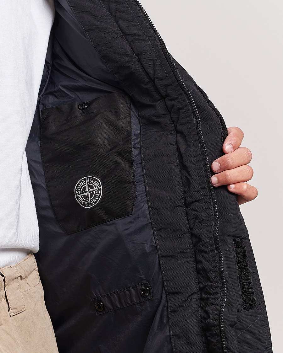 Men | Coats & Jackets | Stone Island | Garment Dyed Recycled Nylon Long Down Jacket Black