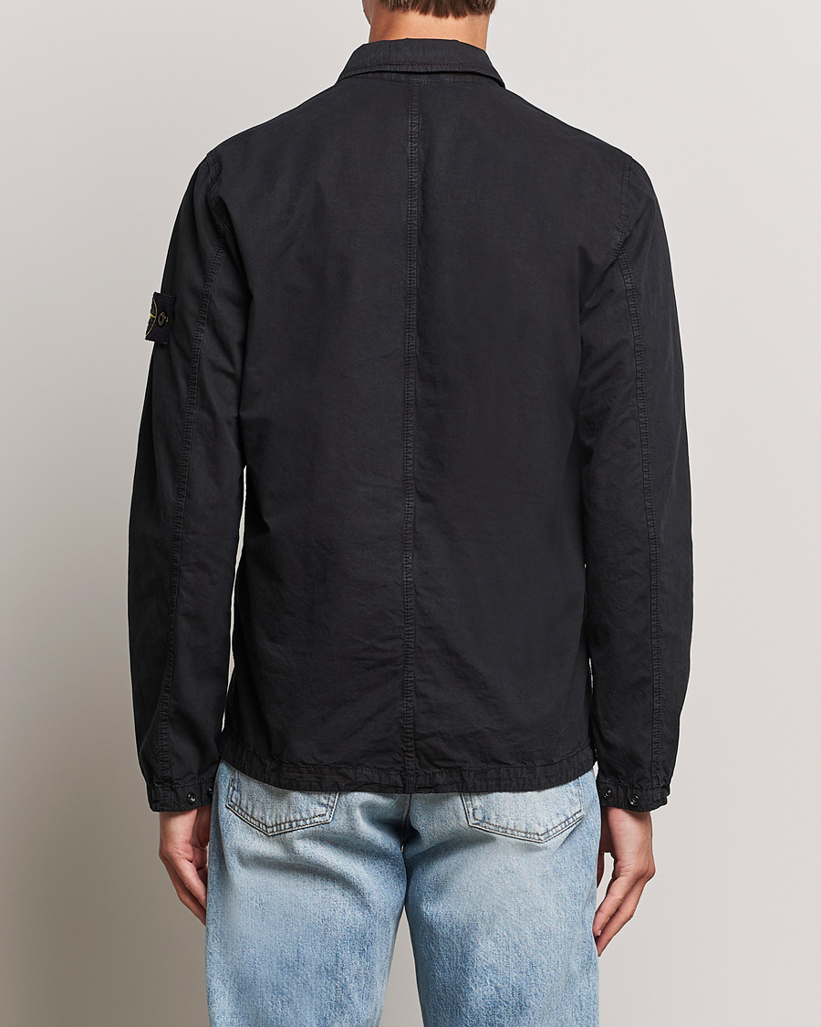 Stone island outlet metallic overshirt black