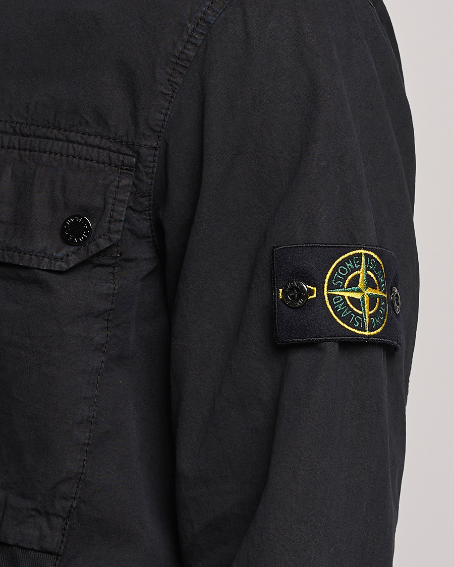 Men | Shirts | Stone Island | Garment Dyed Cotton Overshirt Black