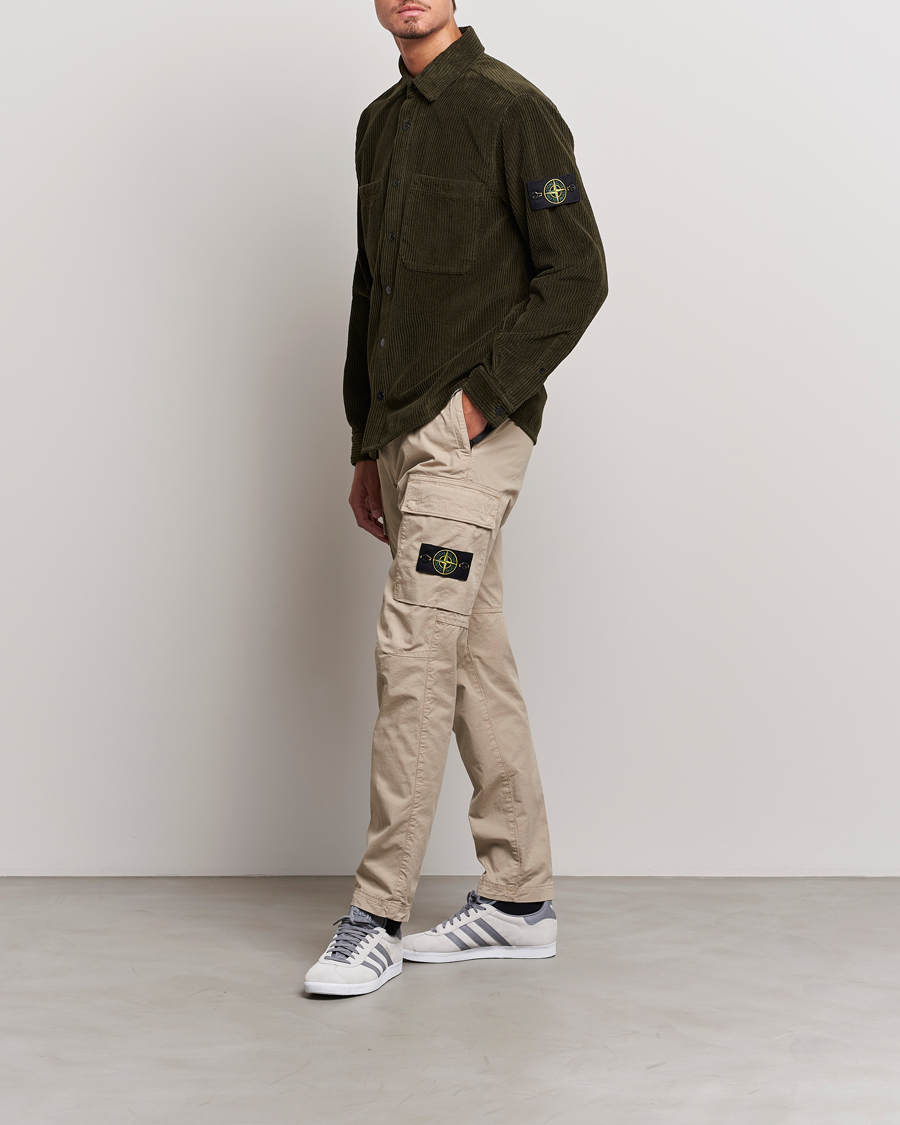 Stone Island Stretch Cotton Gabardine Trousers Sand at CareOfCarl.com