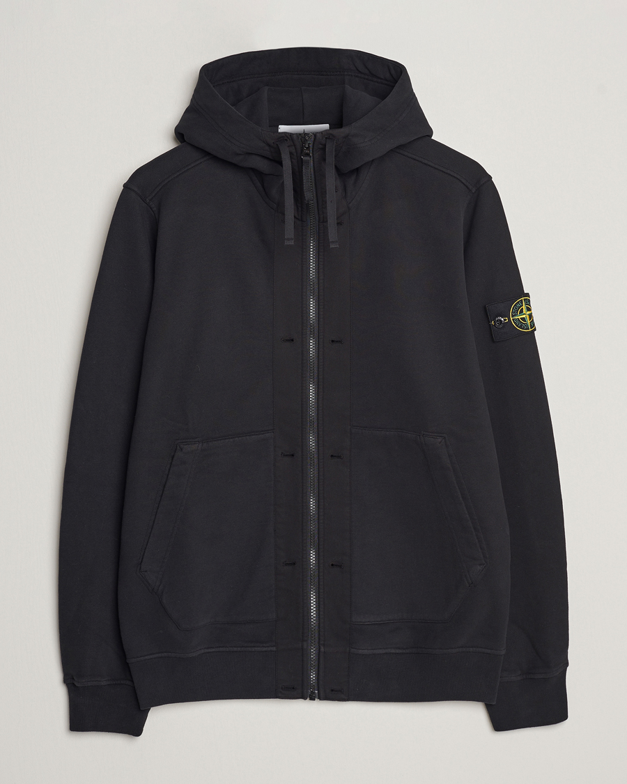 Stone island garment dyed hooded zip shirt online