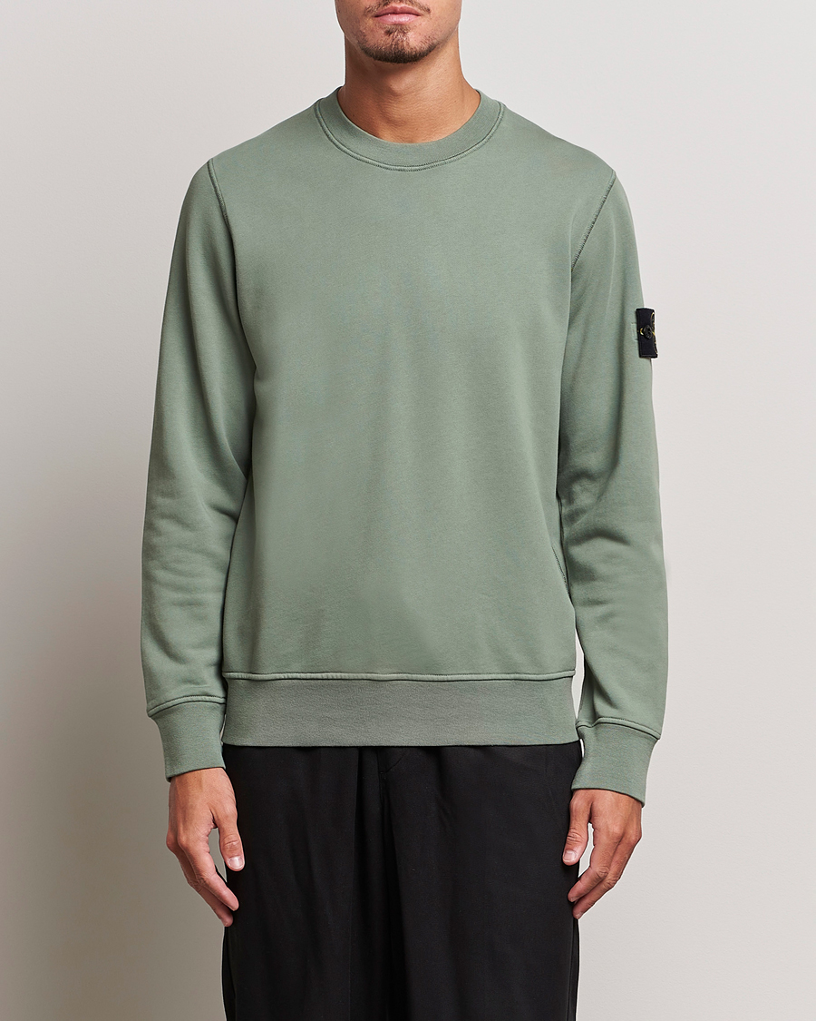 Stone Island Garment Dyed Fleece Sweatshirt Sage at CareOfCarl.com