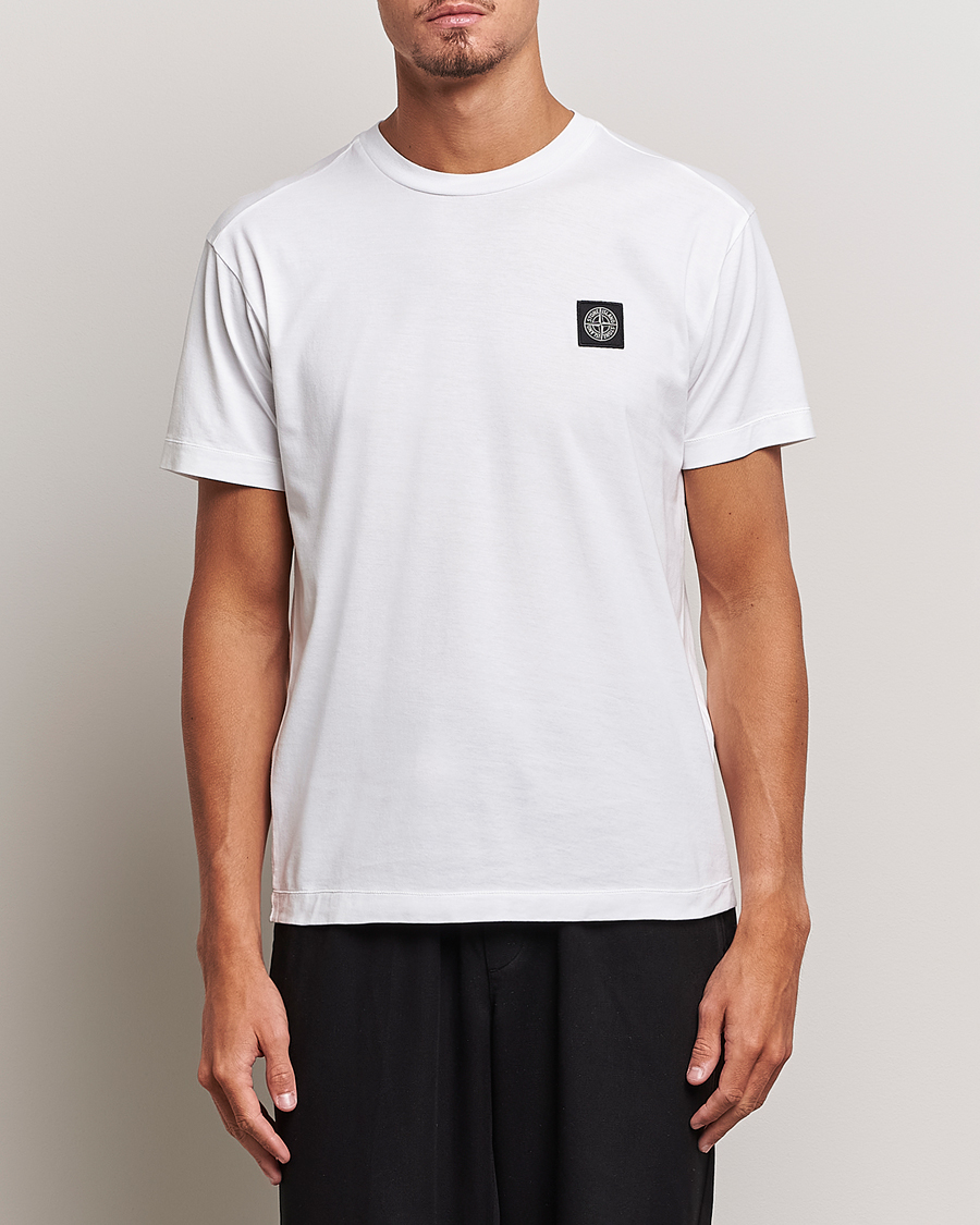 Stone Island Garment Dyed Jersey T-Shirt White at CareOfCarl.com