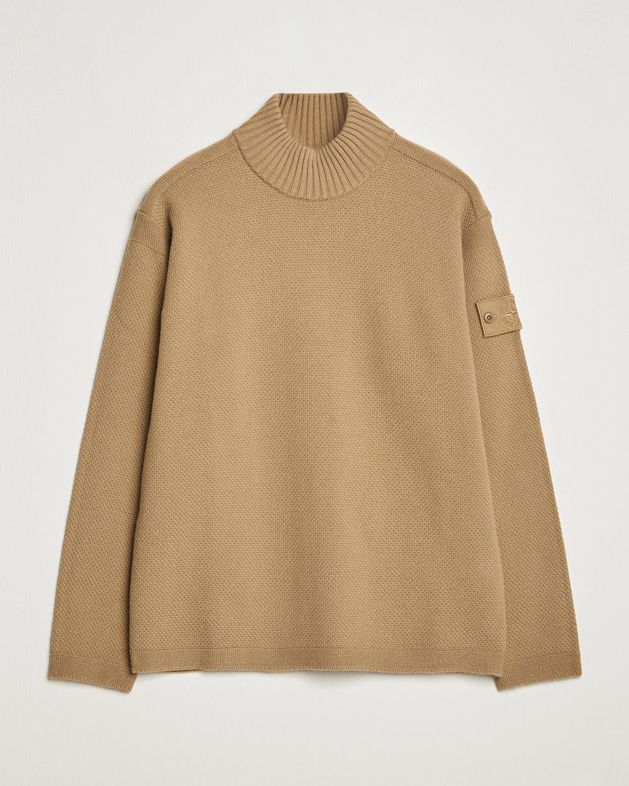 Lardini Wool/Alpaca/Silk Boucle Roundneck Beige at CareOfCarl.com