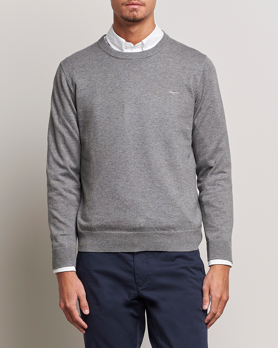 Gant cotton crew neck on sale jumper