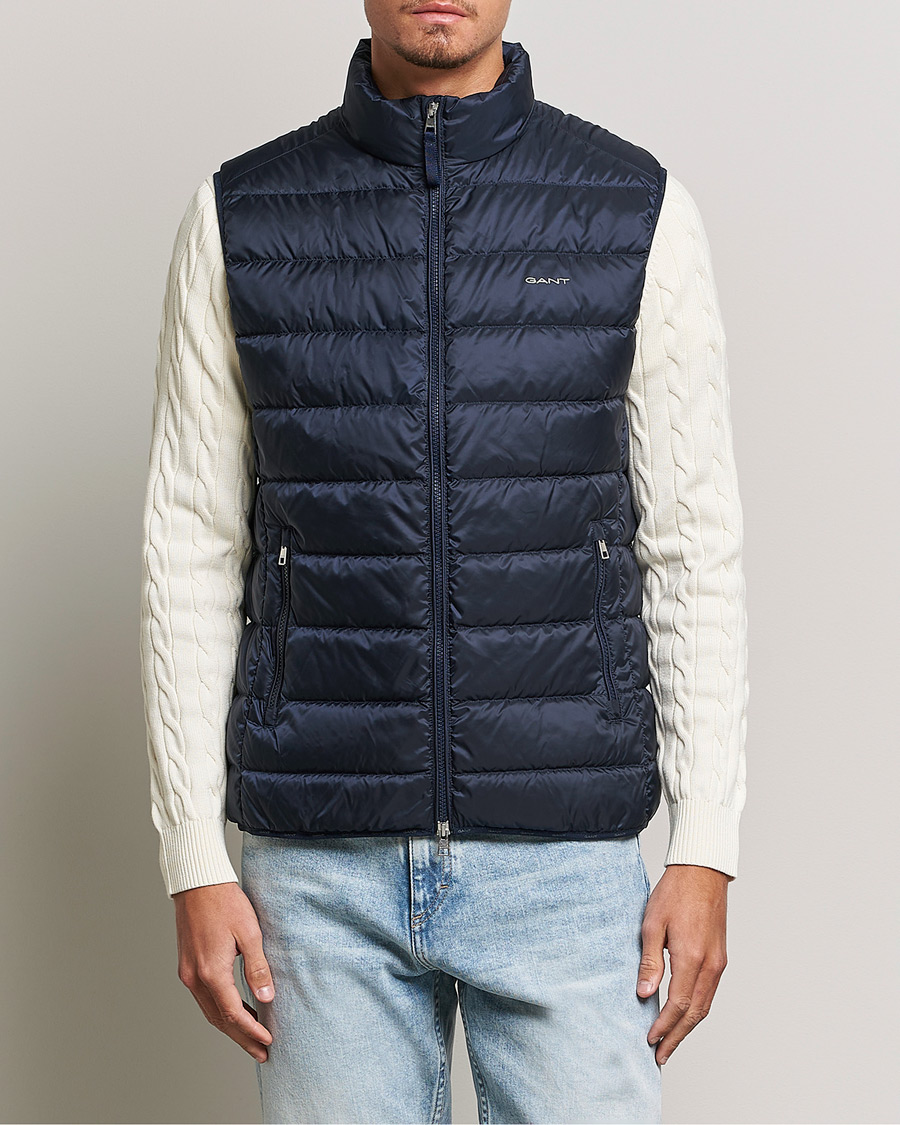 GANT The Light Down Gilet Evening Blue at CareOfCarl