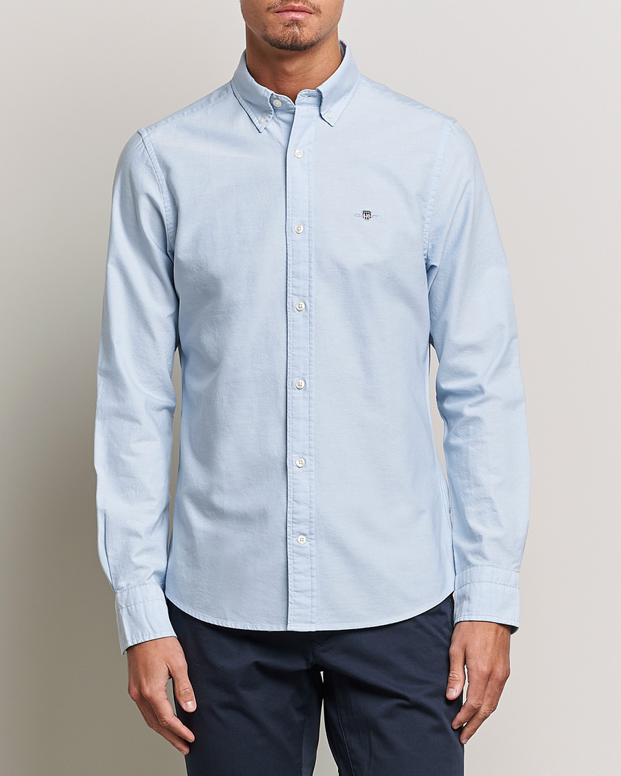 GANT Slim Fit Oxford Shirt Light Blue at CareOfCarl.com