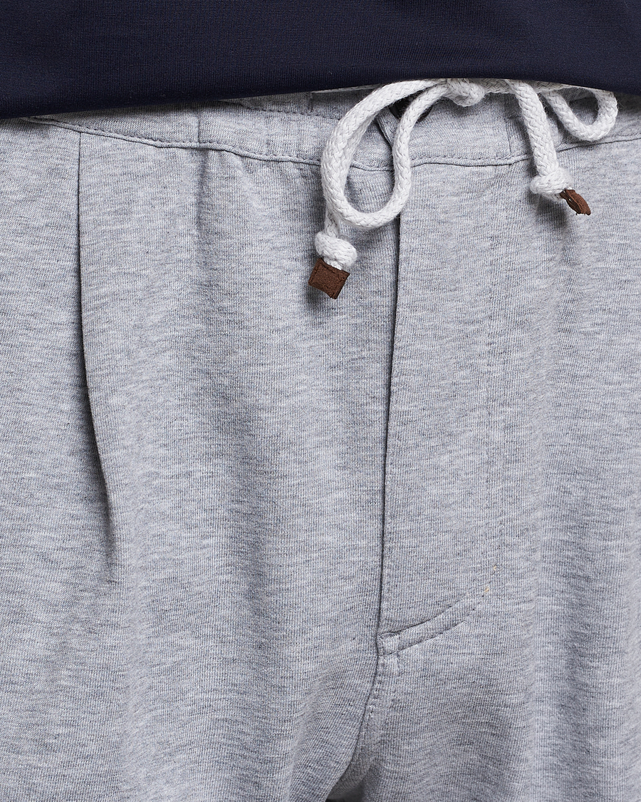 Brunello Cucinelli Pleated Soft Sweatpants Grey Melange