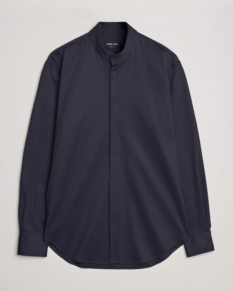 Giorgio Armani Guru Collar Shirt Navy at CareOfCarl