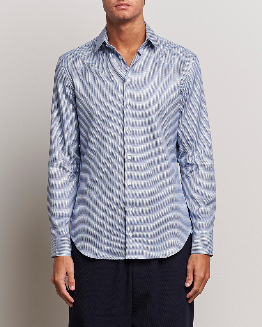 Giorgio Armani Micro Structure Dress Shirt Light Blue at CareOfCarl