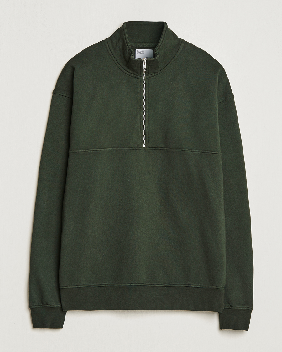 Colorful Standard Classic Organic Half-Zip Hunter Green at