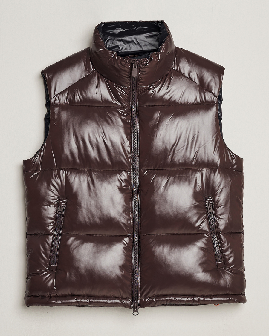 Save The Duck Ailantus Padded Puffer Vest Brown Black at