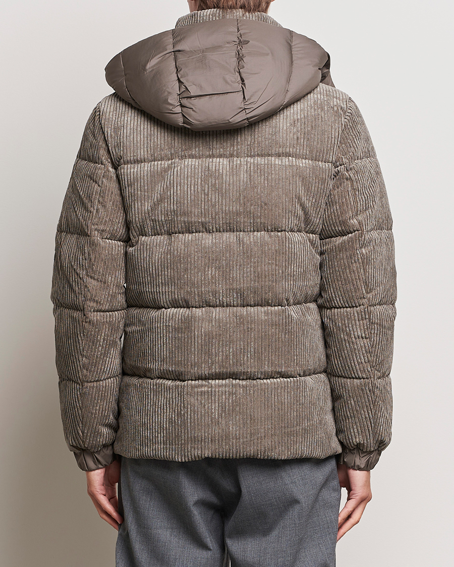 Save The Duck Albus Cord Padded Puffer Jacket Mud Grey at