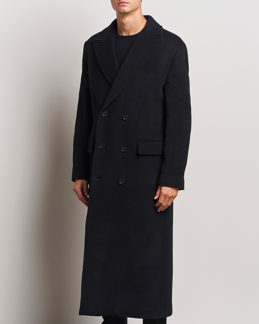 Men |  | Filippa K | Double Breasted Wool Coat Black