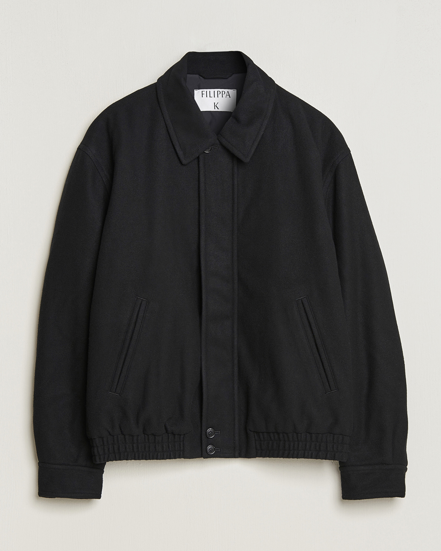 Filippa K Wool Bomber Jacket Black at CareOfCarl.com