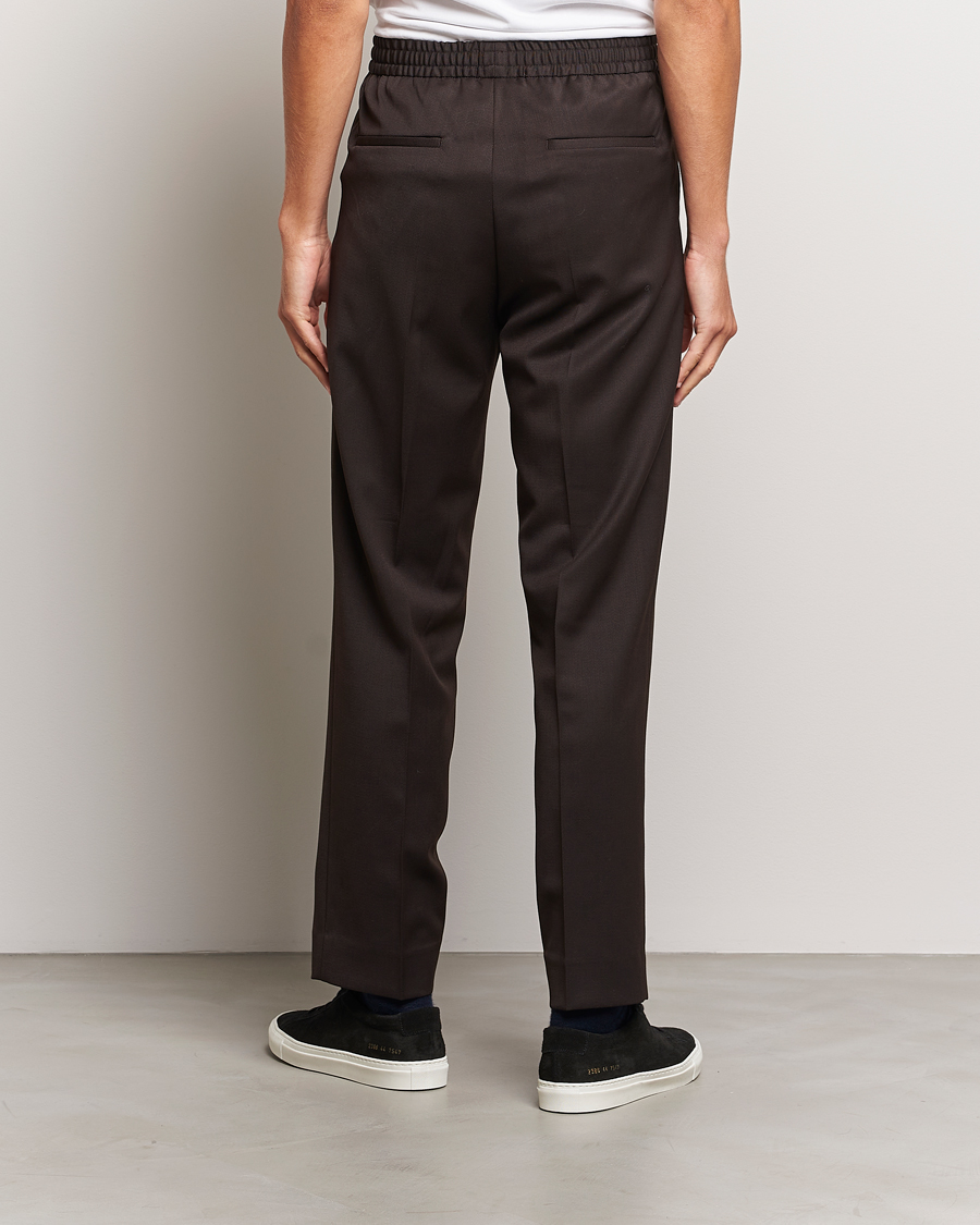Prada, Dark brown striped wool trousers. - Unique Designer Pieces