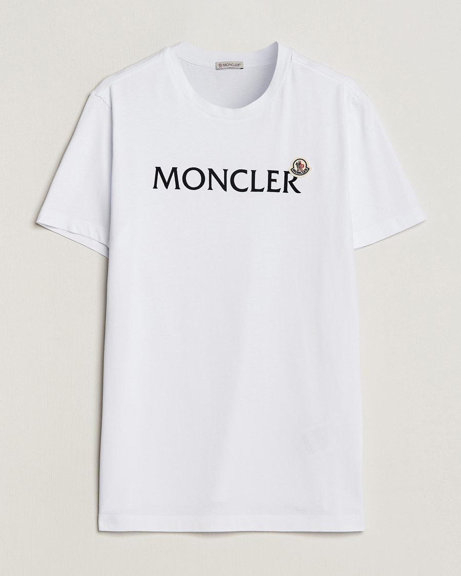 Moncler white shop logo t shirt