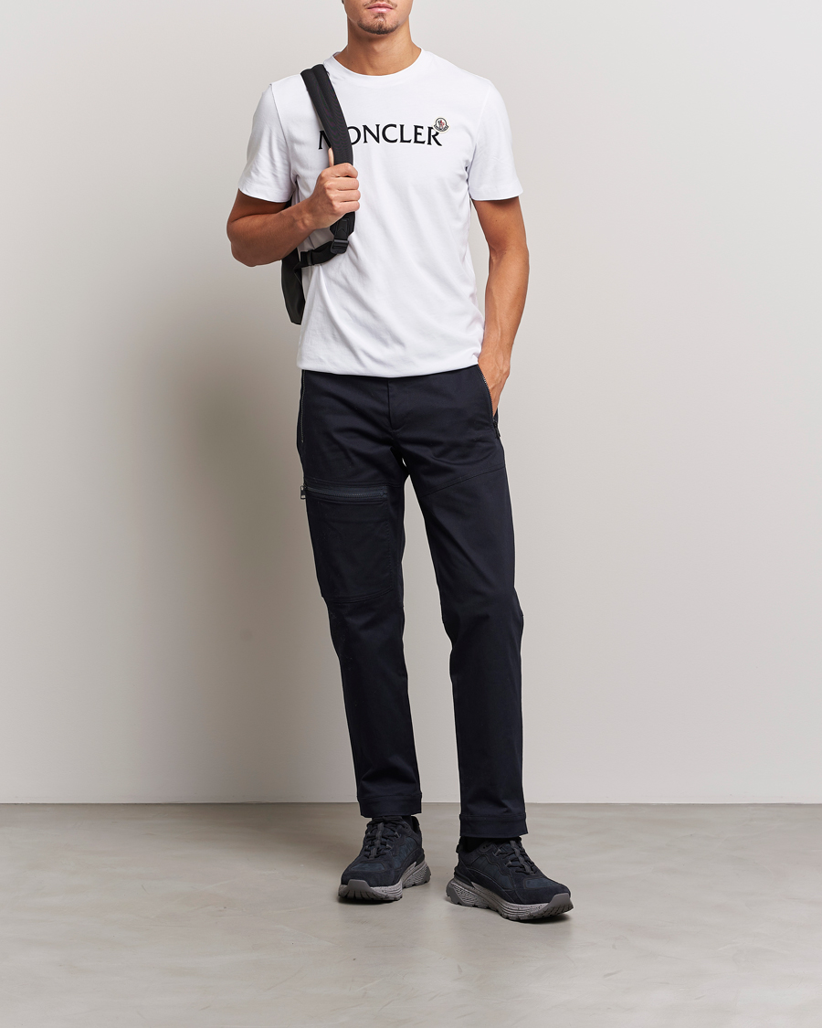 Moncler Lettering Logo T-Shirt White at CareOfCarl.com